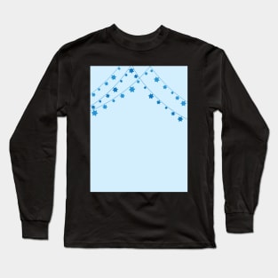 Light Blue Background and Star of David Bunting Long Sleeve T-Shirt